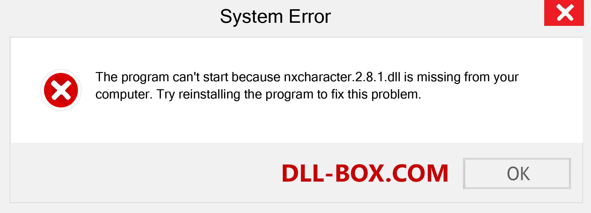  nxcharacter.2.8.1.dll file is missing?. Download for Windows 7, 8, 10 - Fix  nxcharacter.2.8.1 dll Missing Error on Windows, photos, images