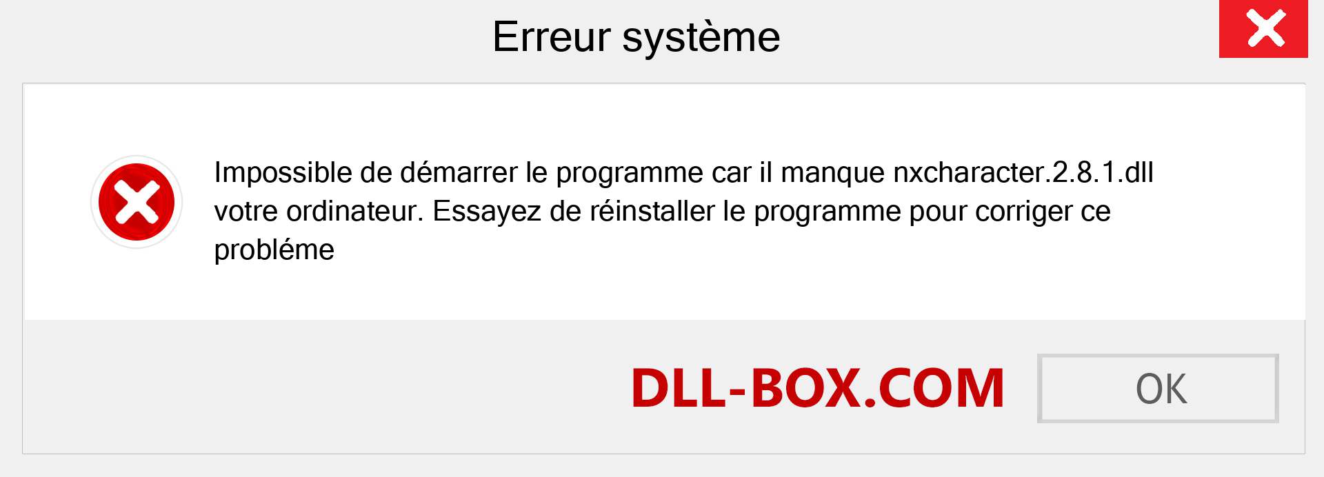 Le fichier nxcharacter.2.8.1.dll est manquant ?. Télécharger pour Windows 7, 8, 10 - Correction de l'erreur manquante nxcharacter.2.8.1 dll sur Windows, photos, images